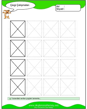 okul öncesi çizgi çalışma sayfaları
